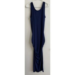 Skivys Tank Dress Femme Blue Tight Maxi Size L Built In Bra Ruched Slimming Soft